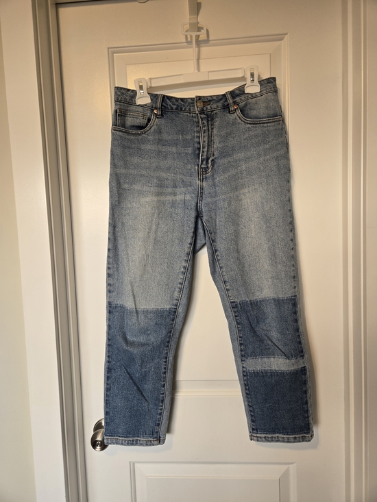 Only Denim - Only Two-Tone Light and Dark Blue Straight-Leg Jeans